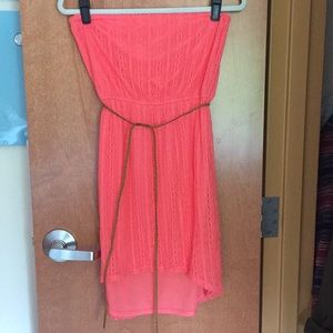 Orange high low dress